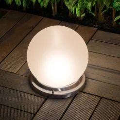 Solarkugel Liana ⌀ 25 cm mit Edelstahlsockel und Fernbedienung
