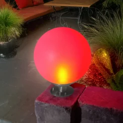 Solarkugel Liana ⌀ 30 cm mit Edelstahlfuß und Fernbedienung