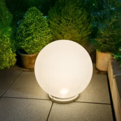 Solarkugel Liana ⌀ 40 cm mit Edelstahlsockel und Fernbedienung