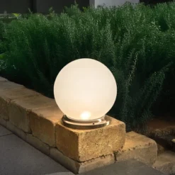 Solarkugel Liana ⌀ 30 cm mit Edelstahlsockel und Fernbedienung