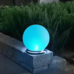 Solarkugel Liana ⌀ 30 cm mit Edelstahlsockel und Fernbedienung