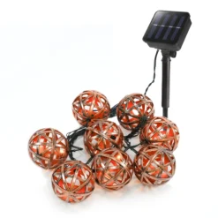 Solar Kugel-Lichterkette Valerie - kupfer / gold