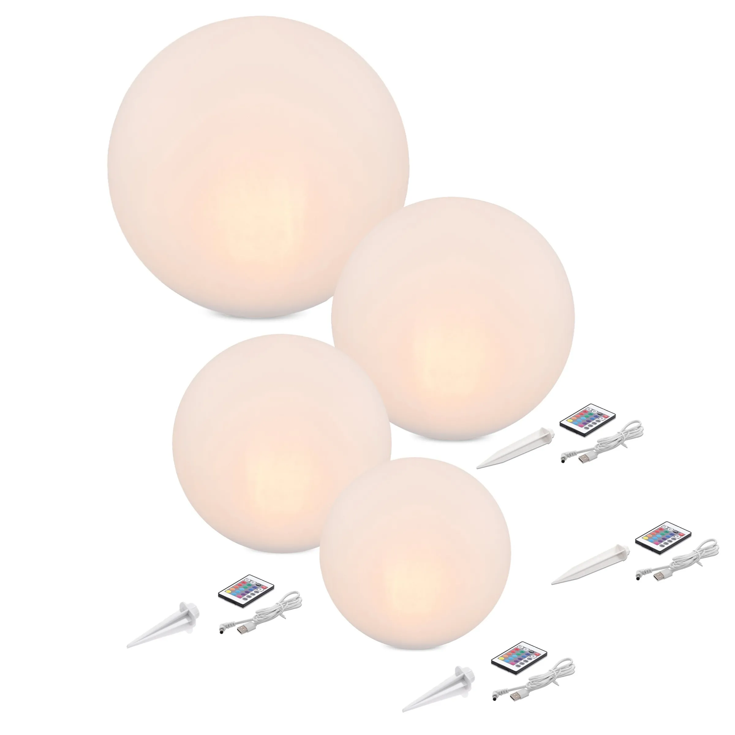 Solarkugeln Siena im 4er-Set - ⌀ 20 bis 50 cm