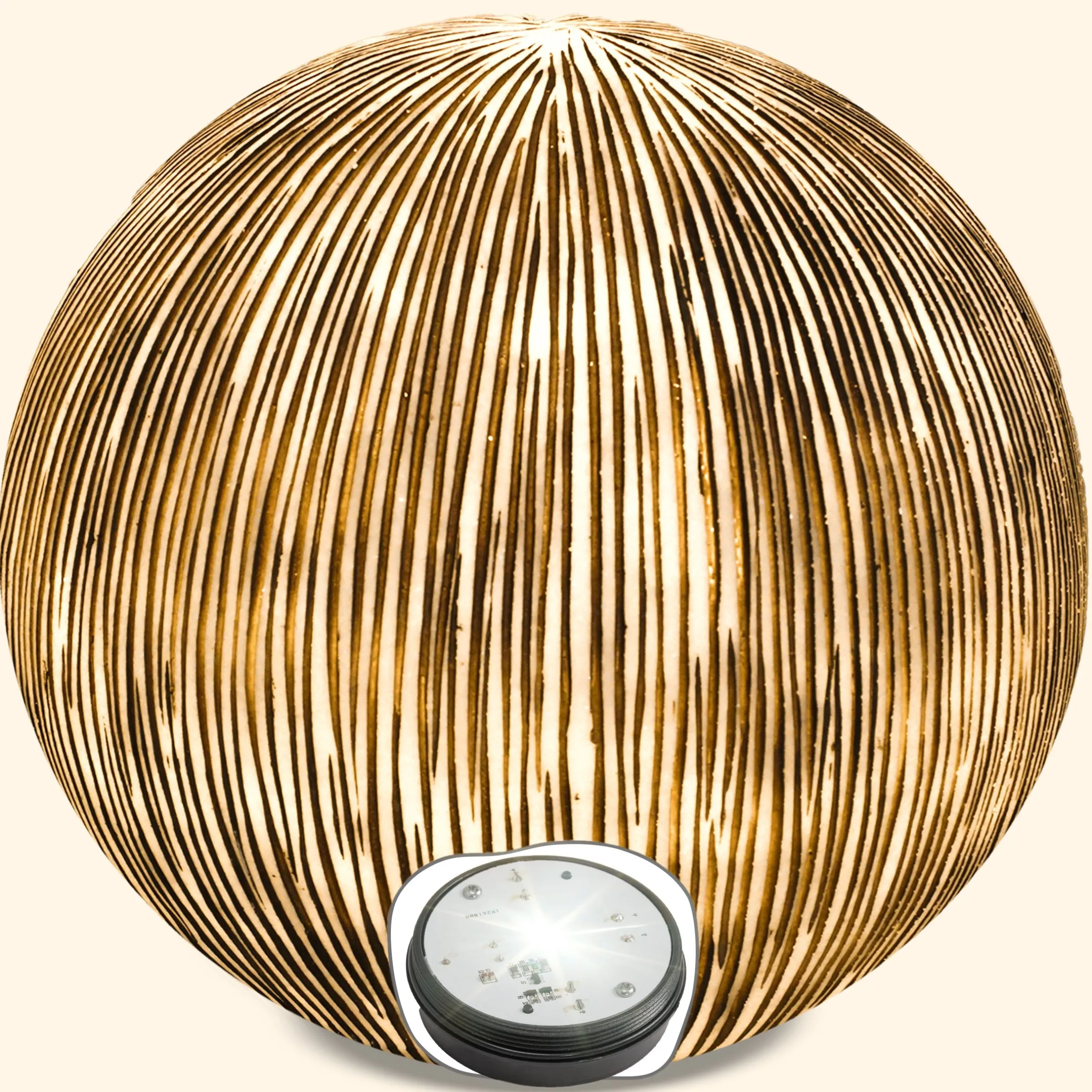 Solarkugel Ribbed-Ball ⌀ 26 cm in Sandsteinoptik