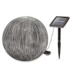 Solarkugel Ribbed-Ball ⌀ 26 cm in Sandsteinoptik
