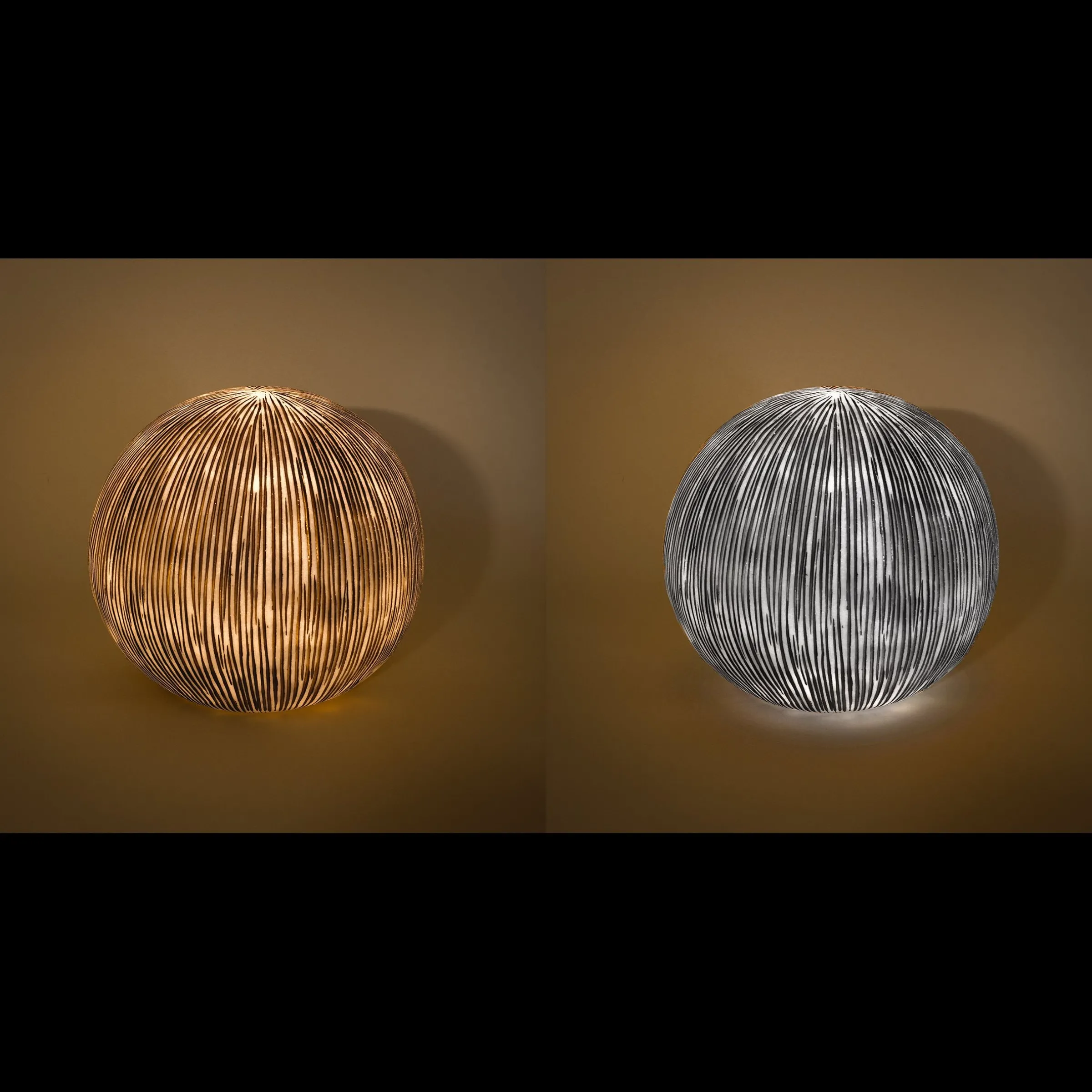 Solarkugel Ribbed-Ball ⌀ 26 cm in Sandsteinoptik