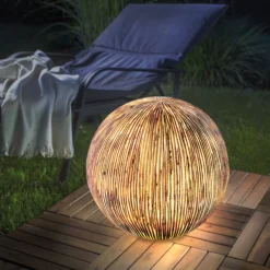 Solarkugel Ribbed-Ball ⌀ 26 cm in Sandsteinoptik