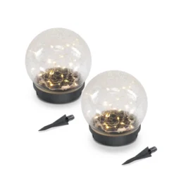 Solarkugel-Set Lichterzauber ⌀ 15 cm in Bruchglasoptik