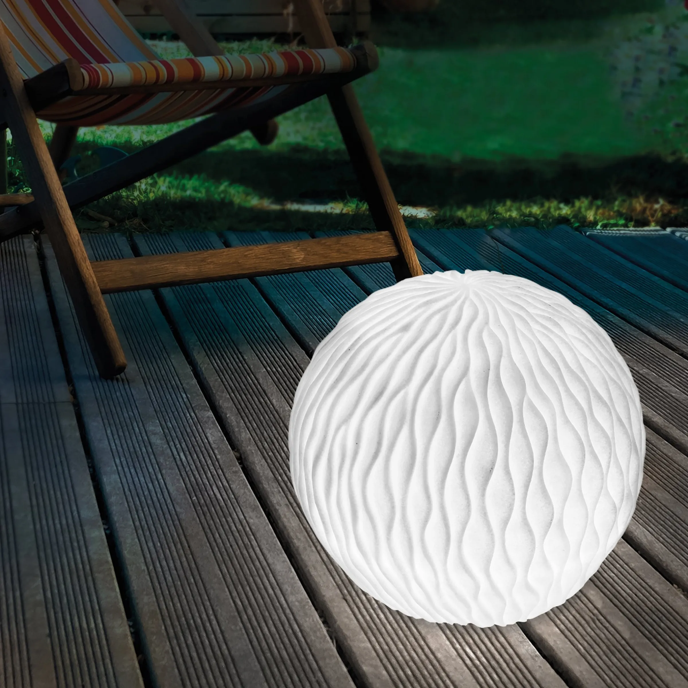 Solarkugel Wave-Ball ⌀ 25 cm in Sandsteinoptik
