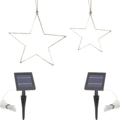 Solar LED-Leuchtsterne im 2er-Set, Ø 30 und 40 cm