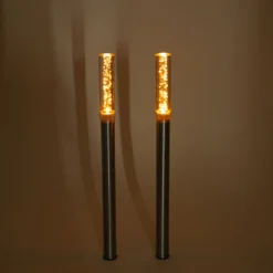 Solar LED Steckleuchtenset Twins 2er Set bernsteinfarben