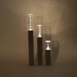 Solarleuchte Bubble Tower im 3er-Set aus Edelstahl