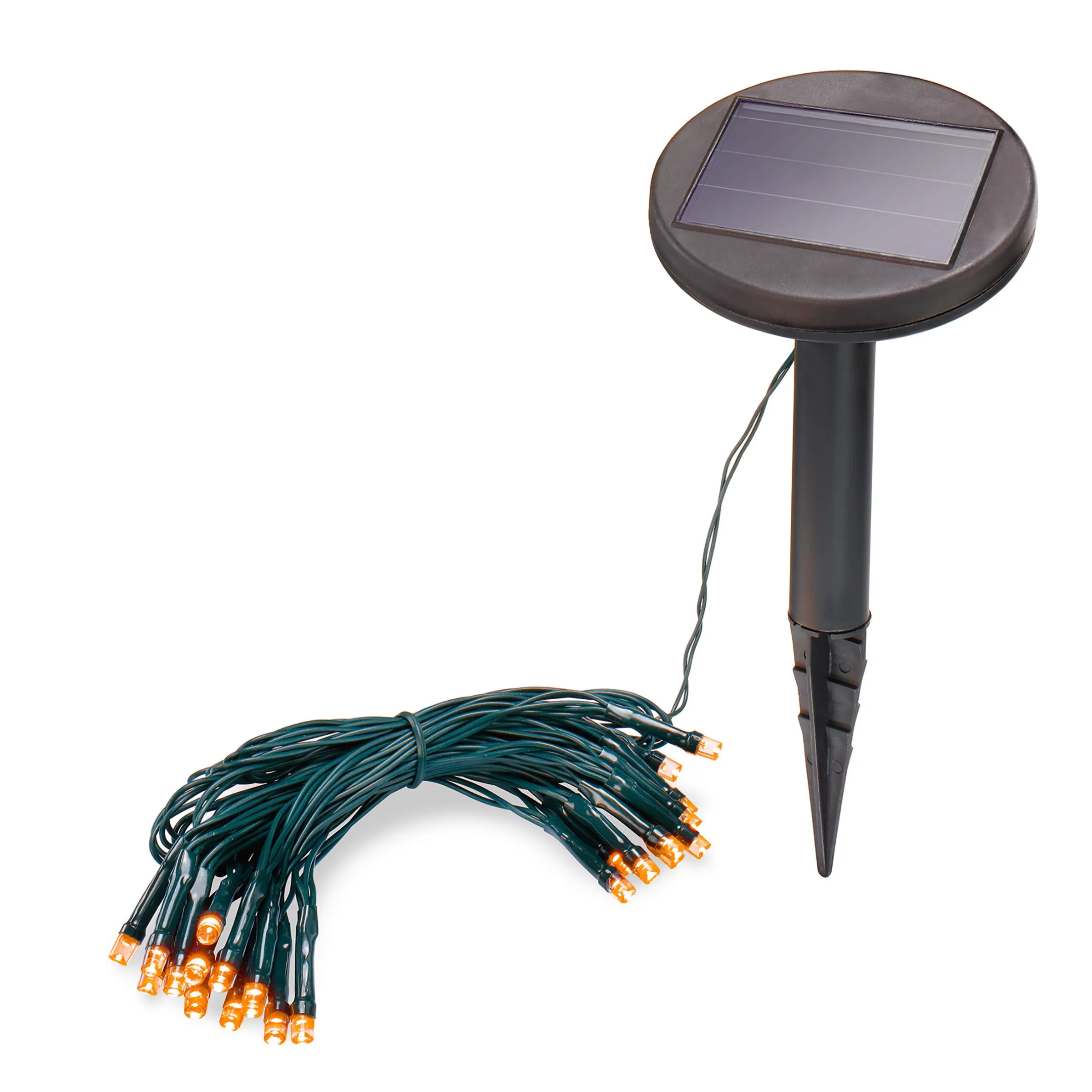 Solar Lichterkette mit 24 bernsteinfarbenen LEDs