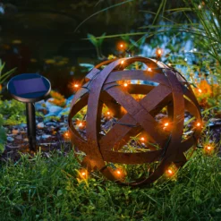 Solar Lichterkette mit 24 bernsteinfarbenen LEDs