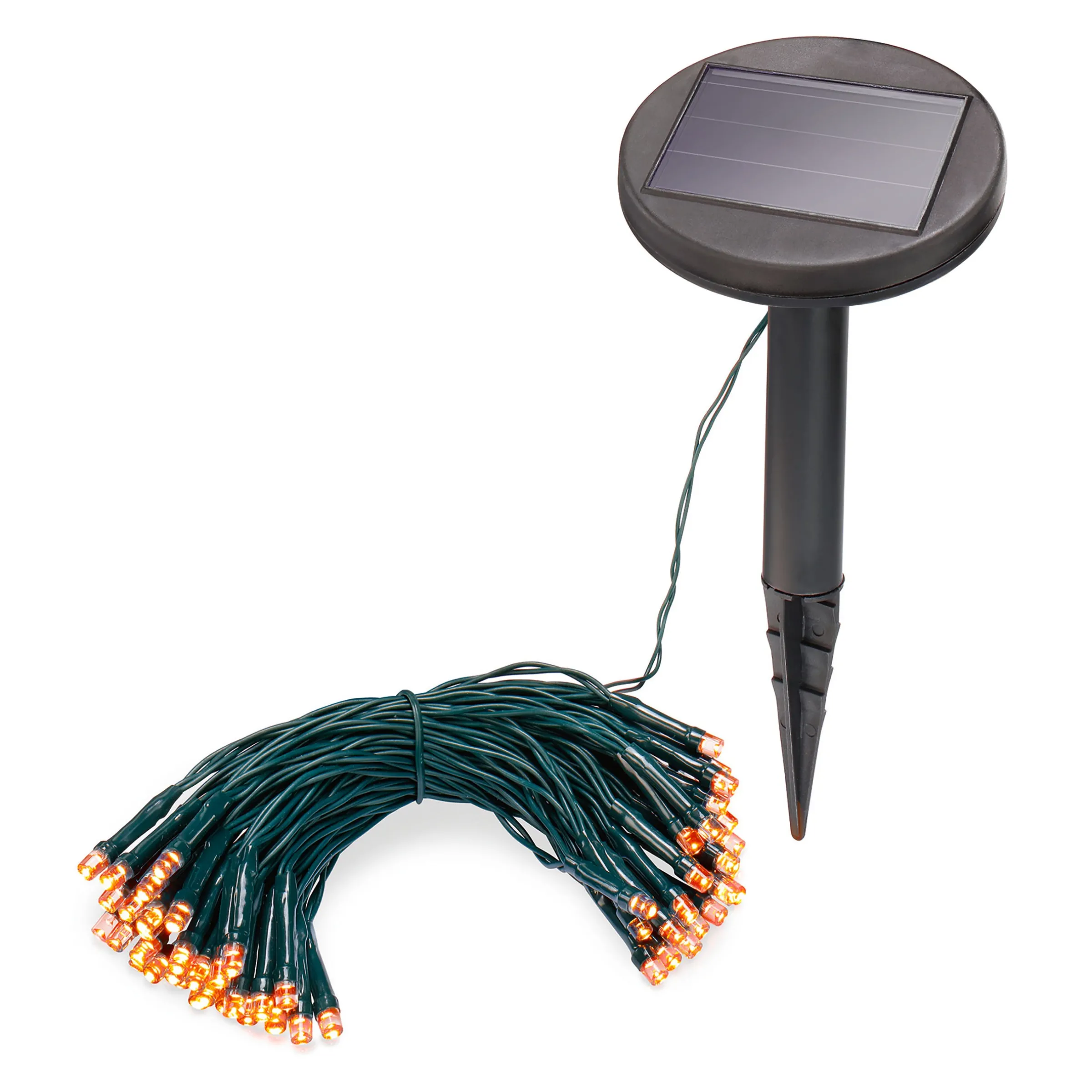 Solar Lichterkette mit 60 bernsteinfarbenen LEDs