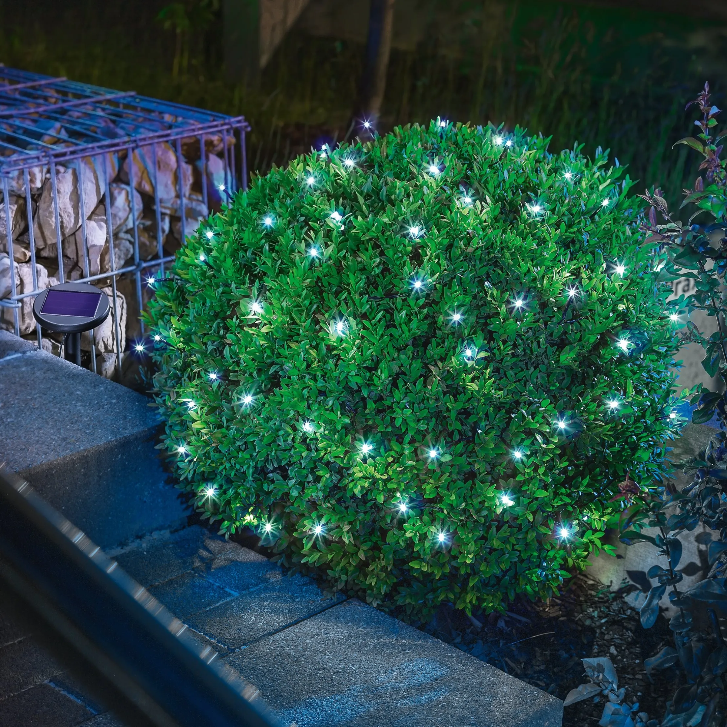 Solar Lichterkette mit 60 kaltweißen LEDs