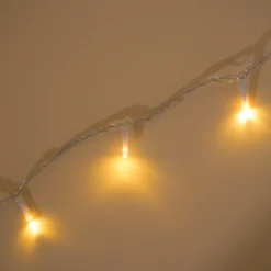 Solar Lichterkette mit 200 warmweißen LEDs und transparenten Kabel