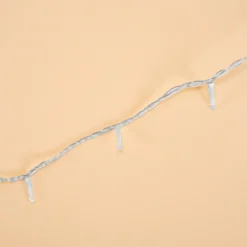 Solar Lichterkette mit 200 warmweißen LEDs und transparenten Kabel