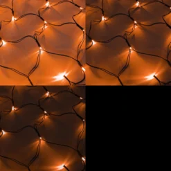 Solar Lichternetz mit 144 bernsteinfarbenen LEDs