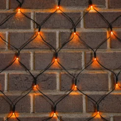 Solar Lichternetz mit 144 bernsteinfarbenen LEDs