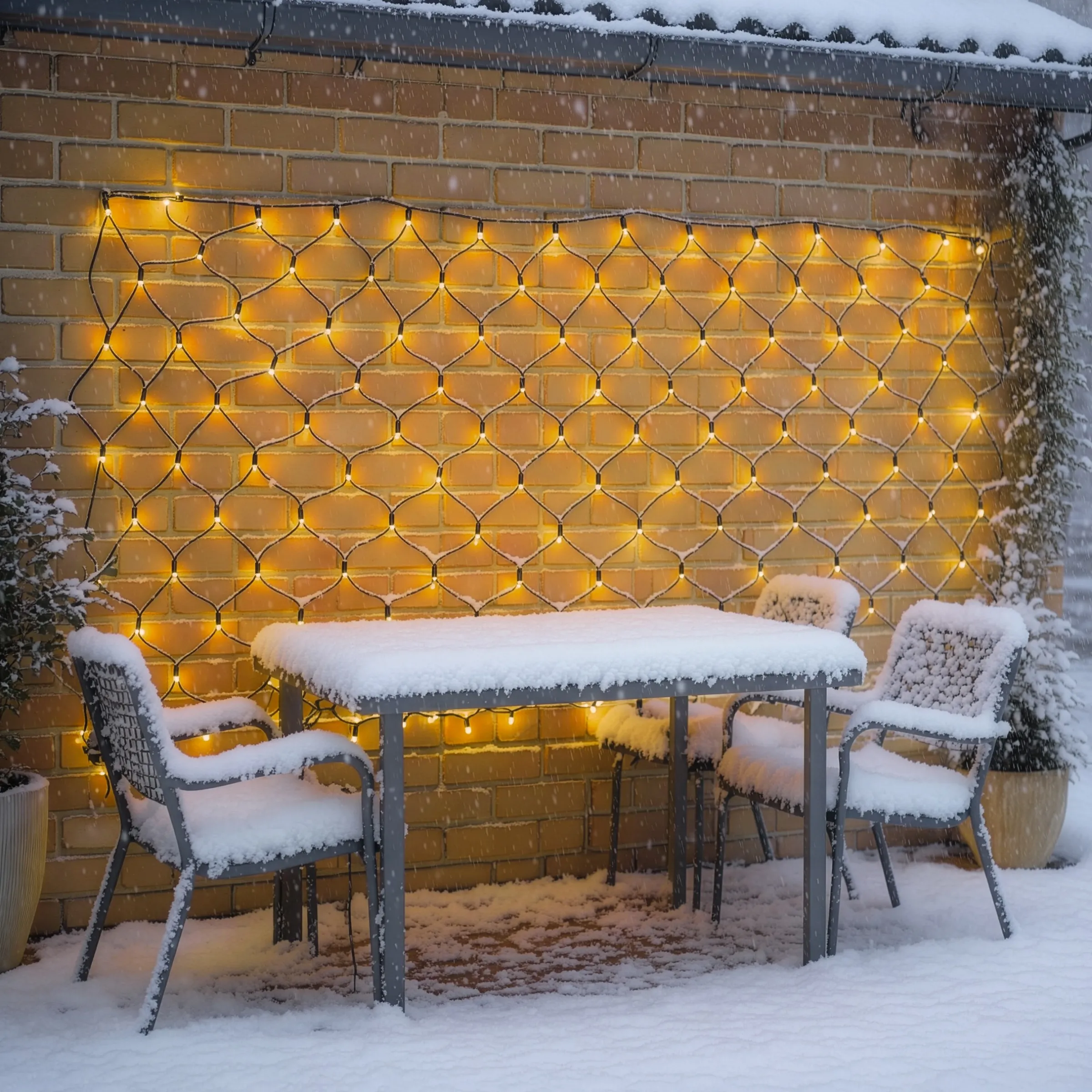 Solar Lichternetz mit 144 warmweißen LEDs