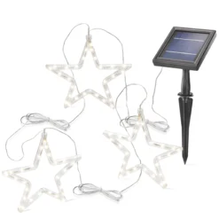 Solar Lichtervorhang Sternenregen mit 3 Sternen