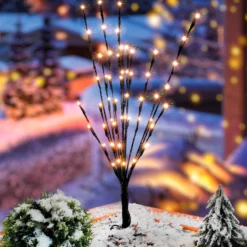 Solar Lichterzweige mit 60 warmweißen LEDs