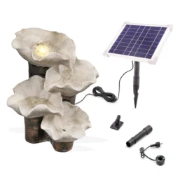 Solar Lotusblätterbrunnen mit LED-Beleuchtung