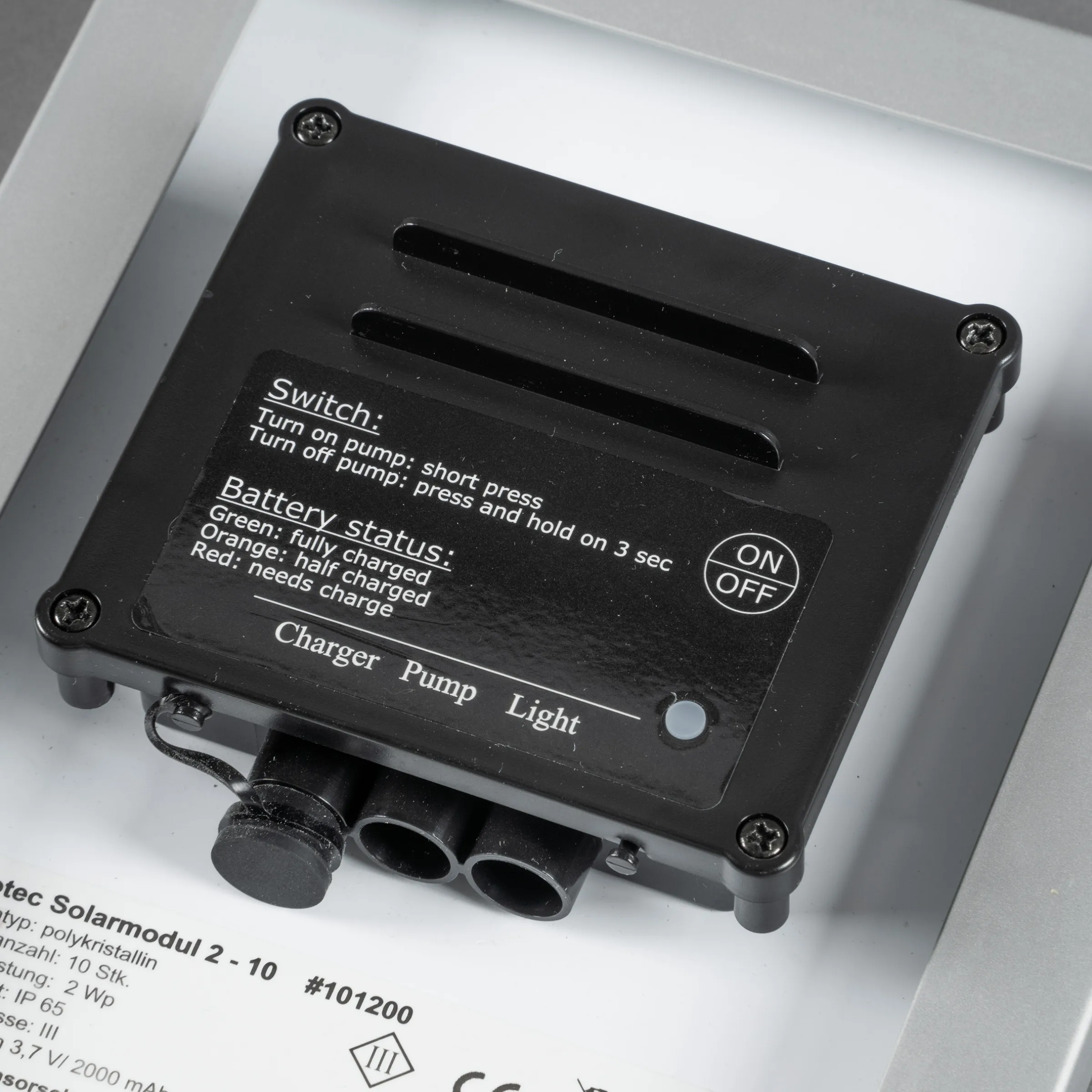 Solarmodul 2 Wp 6V inkl. Akku und Halterung
