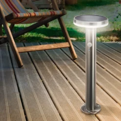 Solar PIR-Standleuchte Lena 45 cm aus Edelstahl