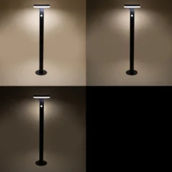 Solar PIR-Standleuchte Mia 85 cm in schwarz