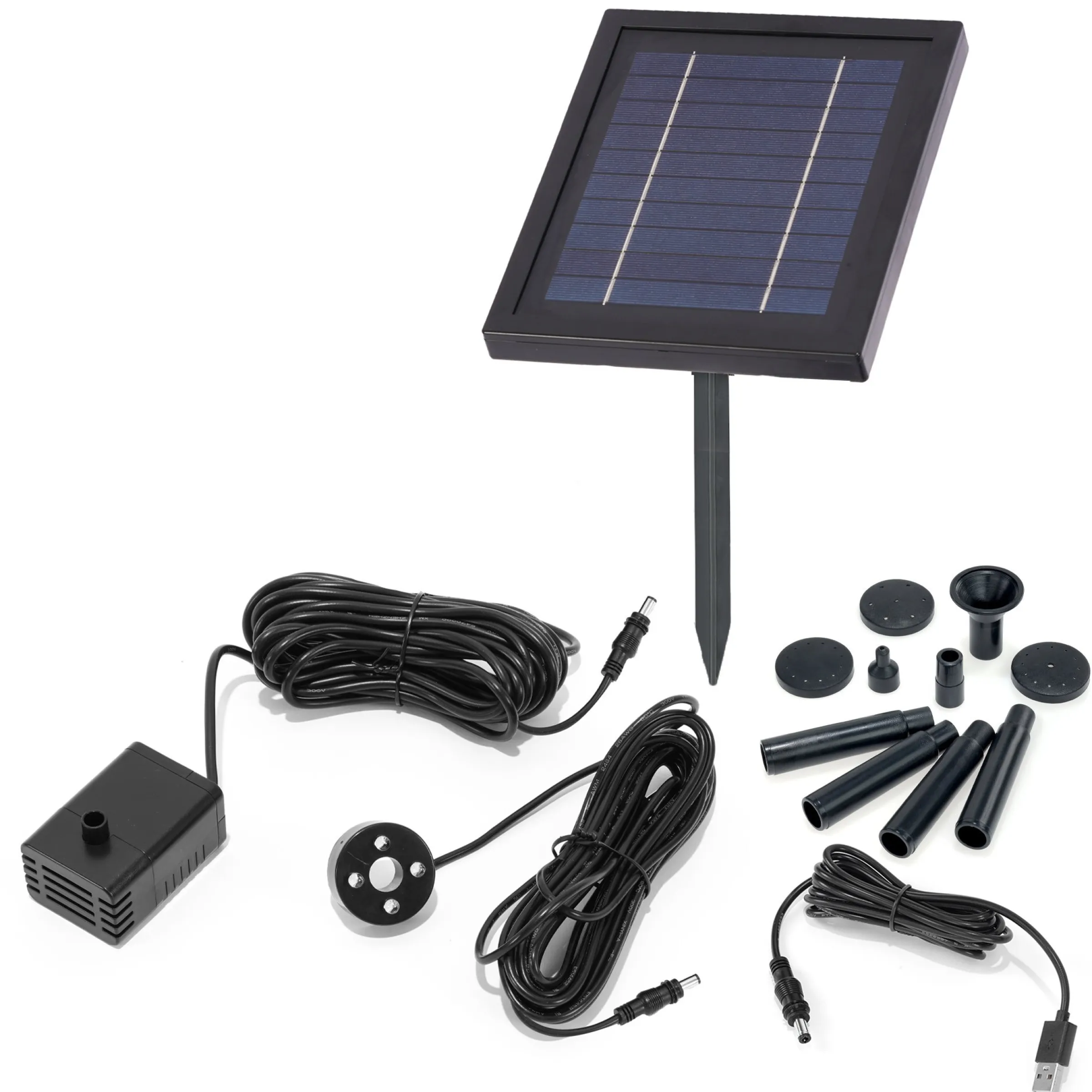 Solar Pumpensystem 3W/ 250 l/h mit Akku und LED-Licht