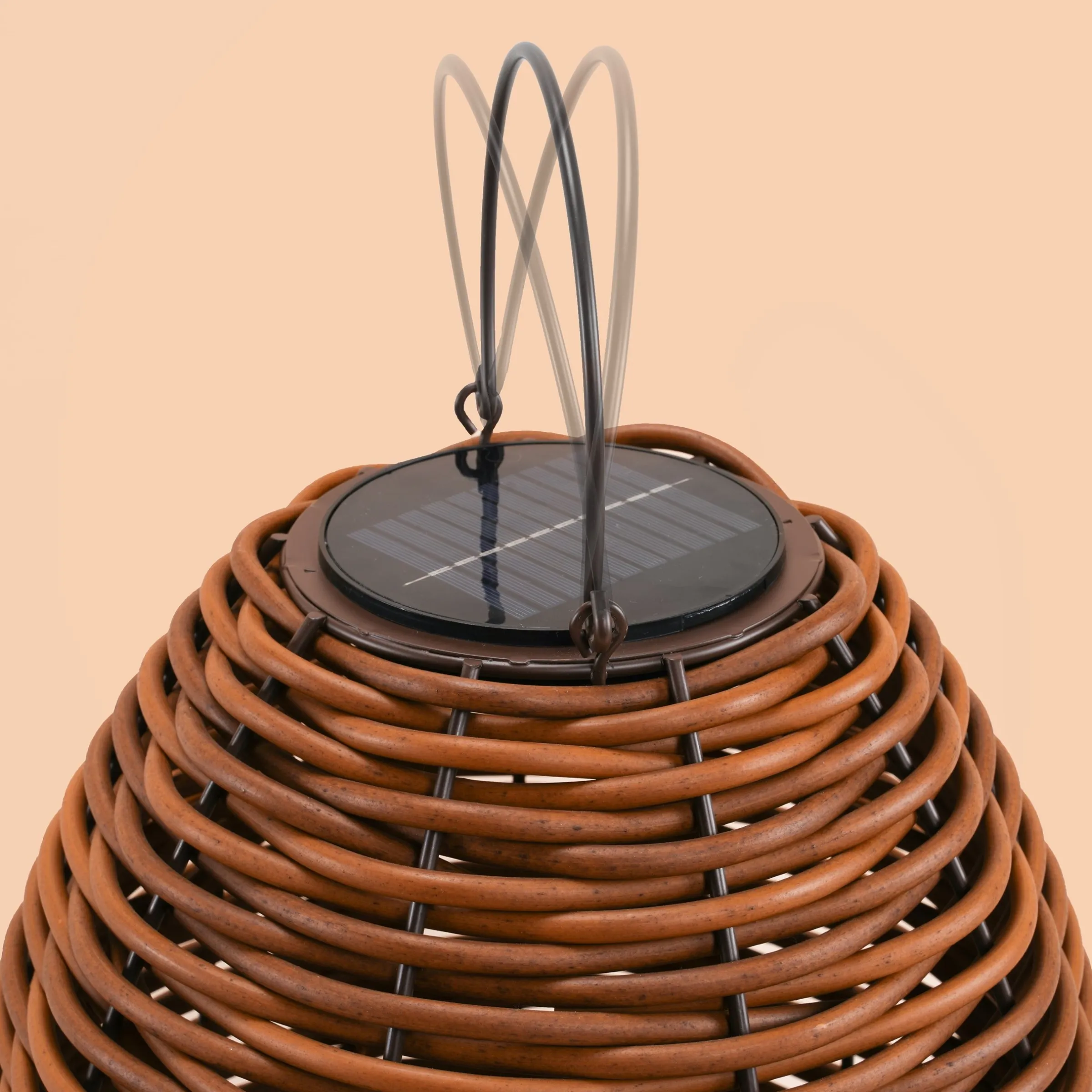 Solar Rattan Windlichter Victoria im 2er Set