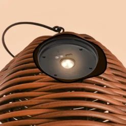 Solar Rattan Windlicht Victoria 60 cm, braun