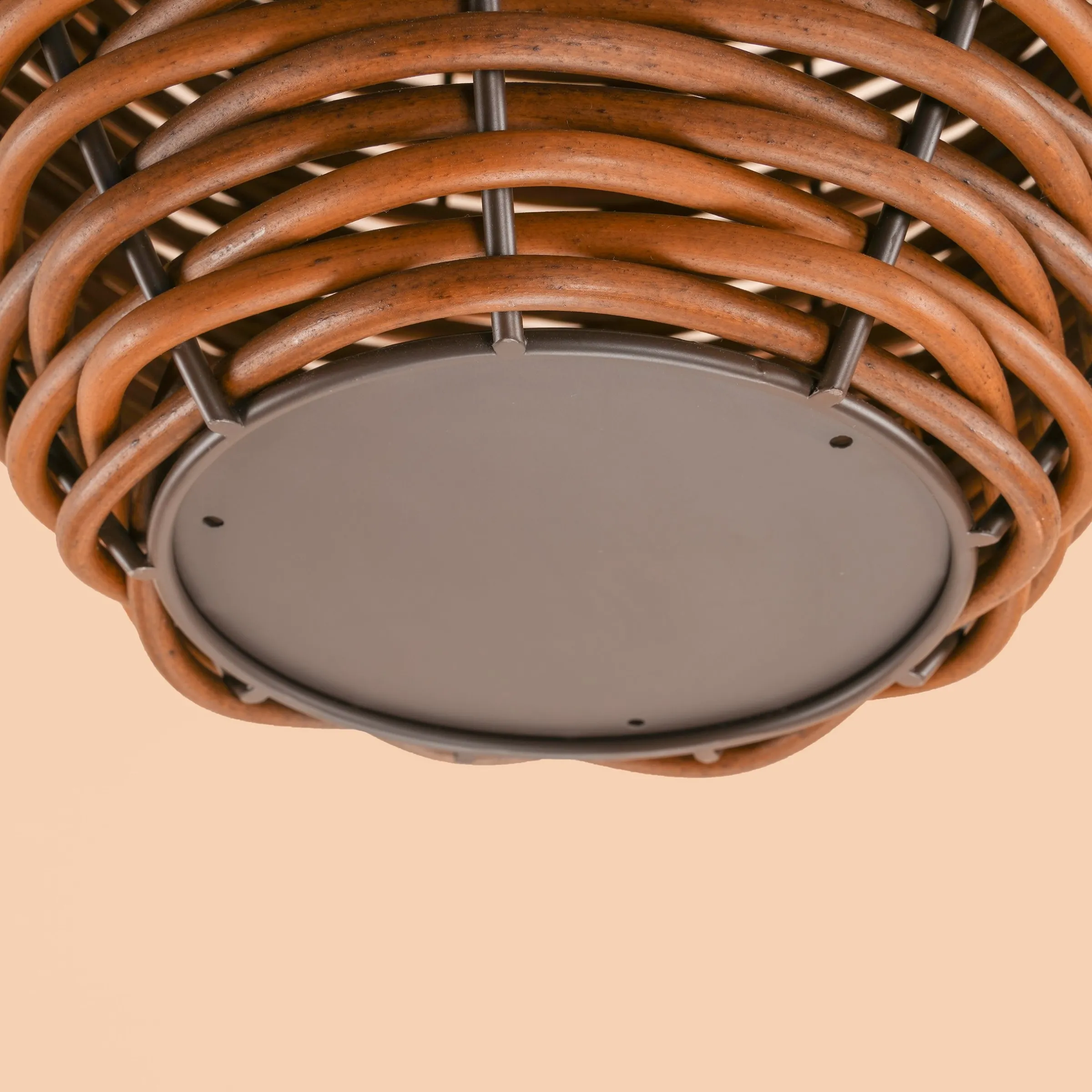 Solar Rattan Windlicht Victoria 60 cm, braun