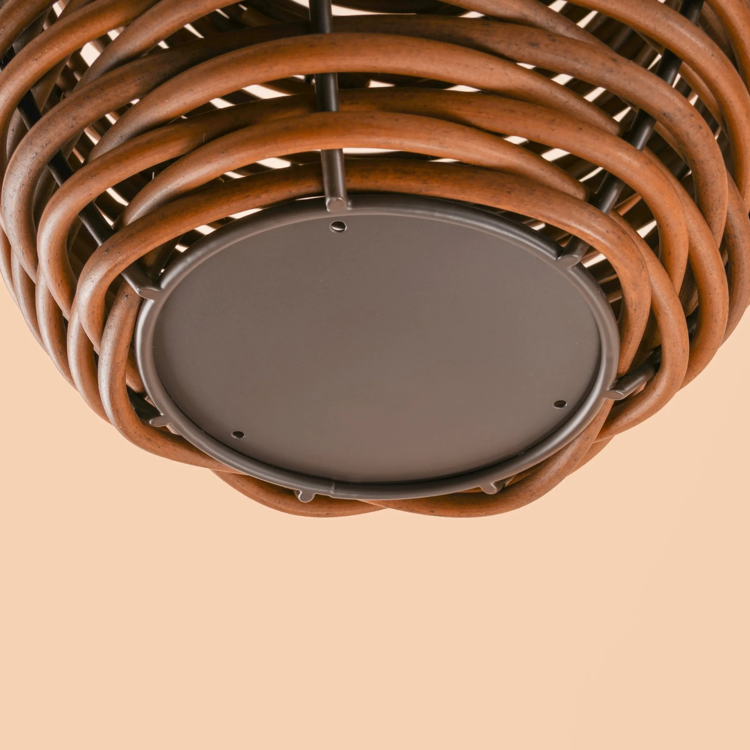 Solar Rattan Windlicht Victoria 30 cm, braun