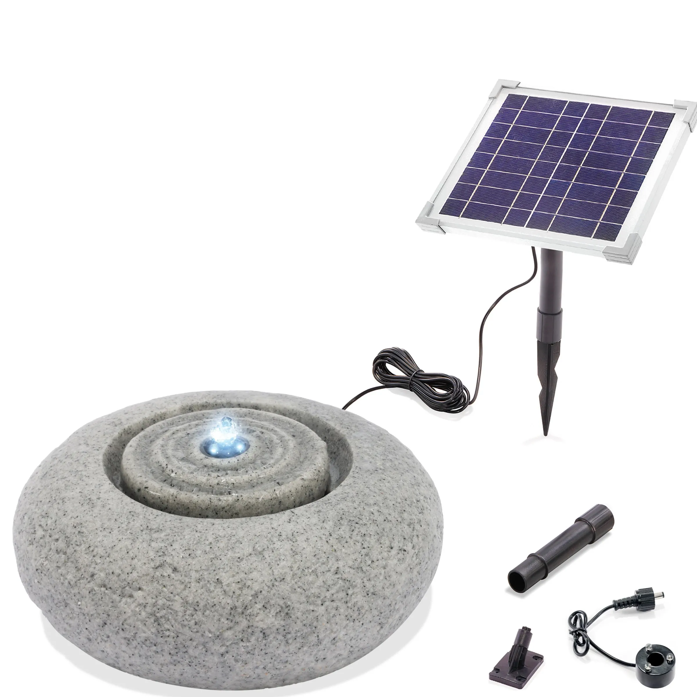 Solar Rundwasserquelle mit LED Licht