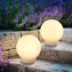 Solar Schwimmkugeln ⌀ 20 cm im 2er Set mit Fernbedienung