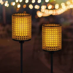 Solar Stab-Windlichter Samoa im 2er-Set
