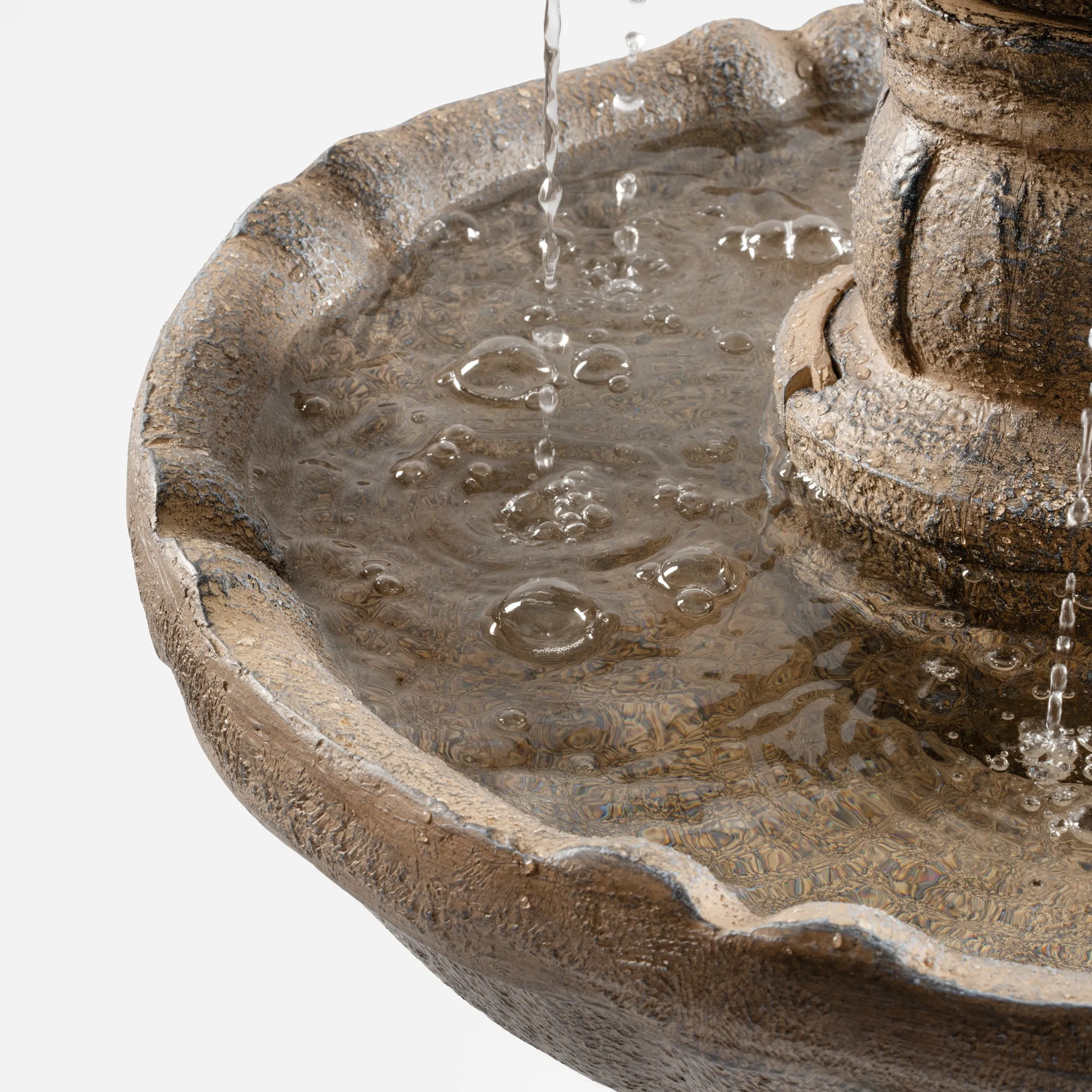 Solar Standbrunnen 83 cm mit dreifach Wasserspiel