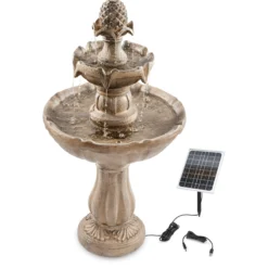 Solar Standbrunnen 83 cm mit dreifach Wasserspiel