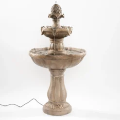 Solar Standbrunnen 83 cm mit dreifach Wasserspiel
