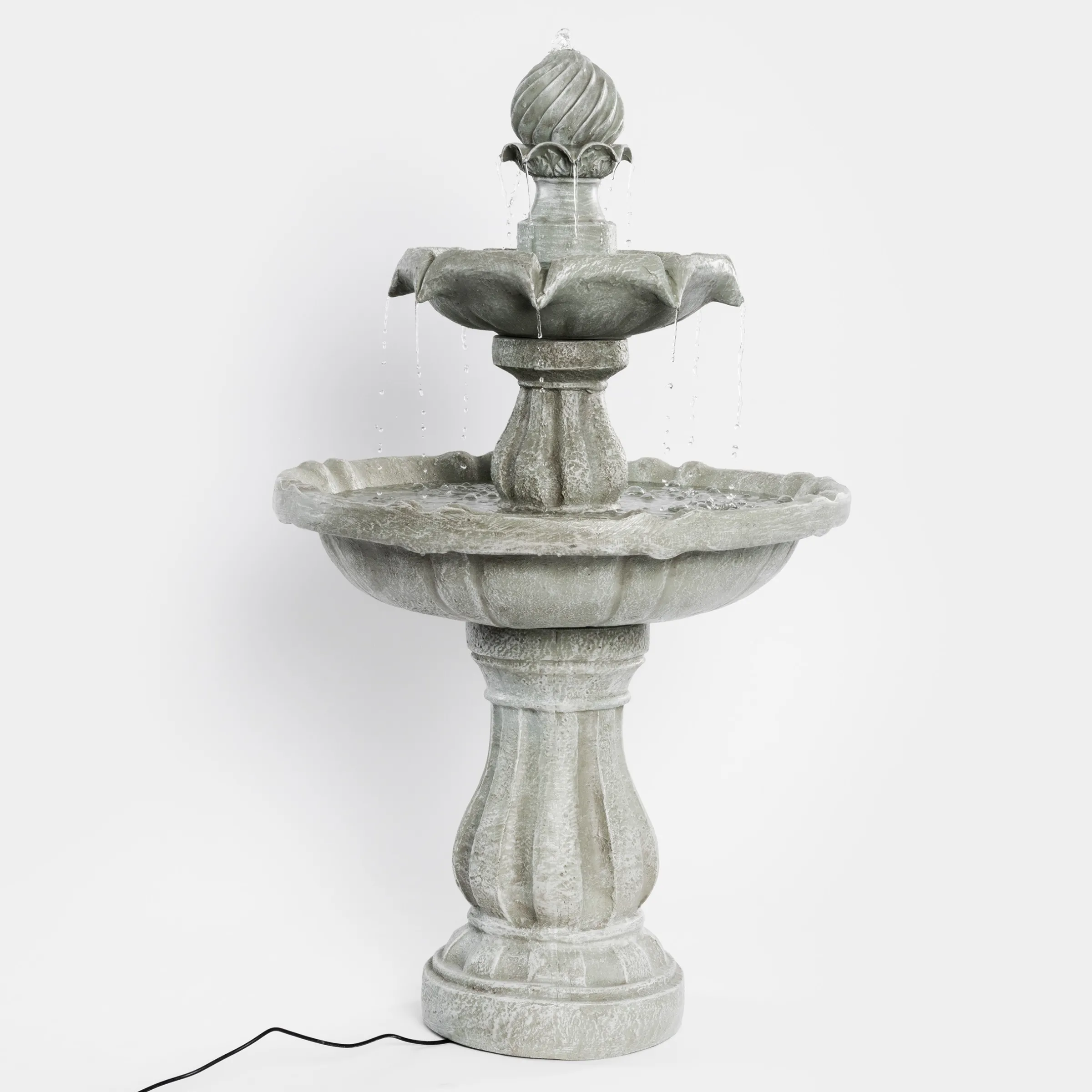 Solar Standbrunnen 93 cm mit dreifach Wasserspiel