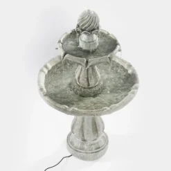 Solar Standbrunnen 93 cm mit dreifach Wasserspiel