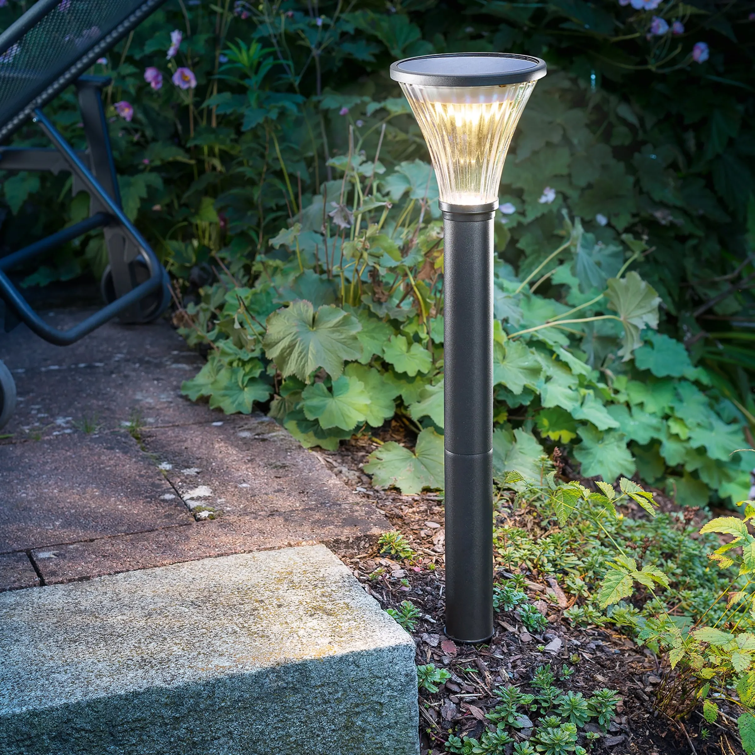 Solar Standleuchte Salerno 60 cm, schwarz