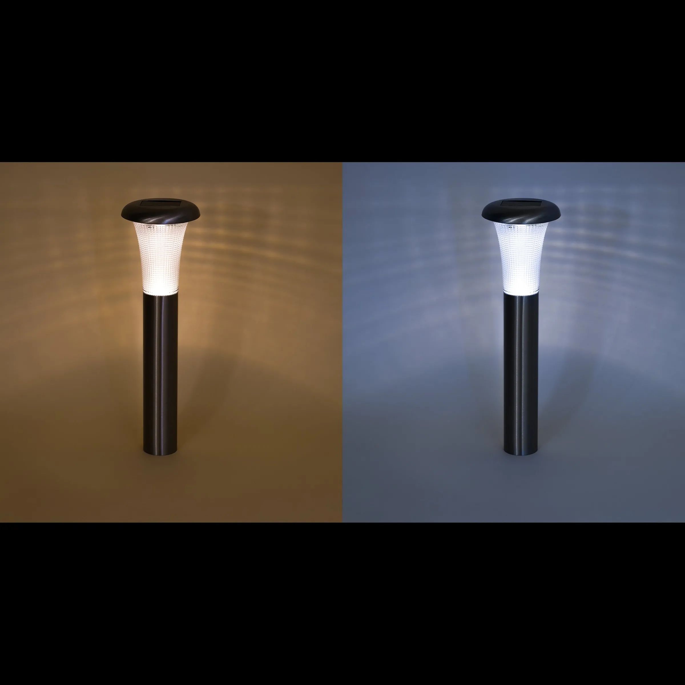 Solar Standleuchte Vesuv 38 cm duo color Edelstahl