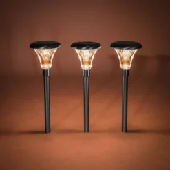 Solar Steckleuchten 3-er Set Capri, 34 cm mit bernstein LED