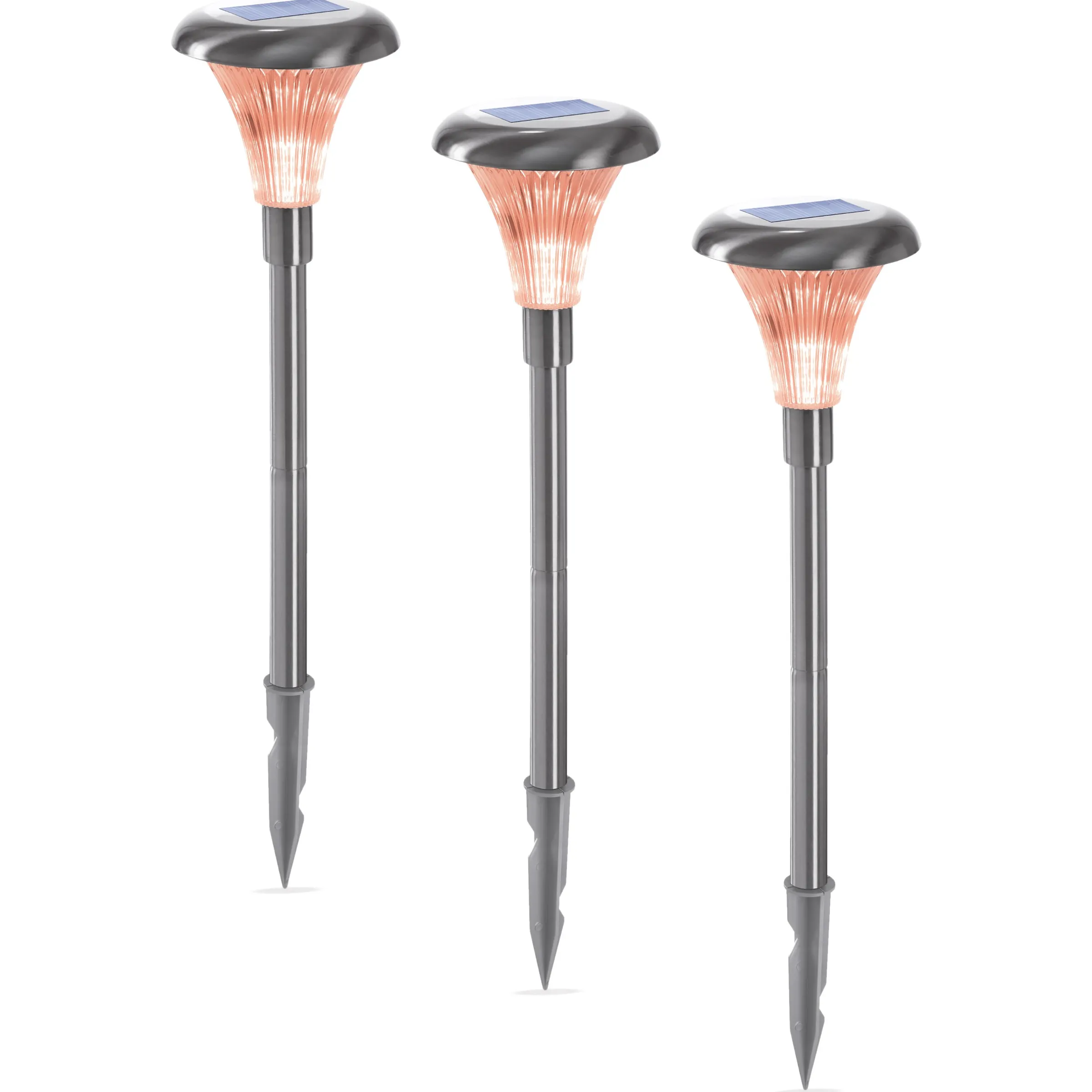 Solar Steckleuchten 3-er Set Capri, 34 cm mit bernstein LED