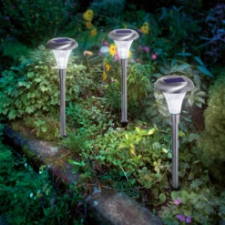 Solar Steckleuchten Set Capri 34 cm DuoColor Edelstahl