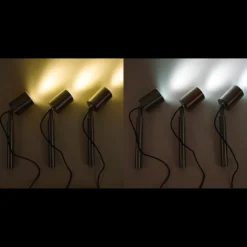 Solarstrahler Power Trio Duocolor mit 3 Spots aus Edelstahl